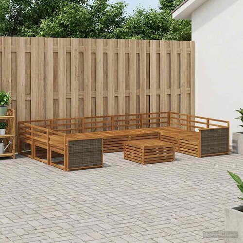  Set vanjskih sofa 10 kom. Prirodna Čvrsto drvo akacije Smeđa Cene
