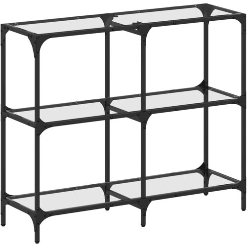 Maison Chic konzolna miza - miza ob steni s stekleno povr&amp;scaron;ino 98x30x81 cm jeklo, (21786226) Slike