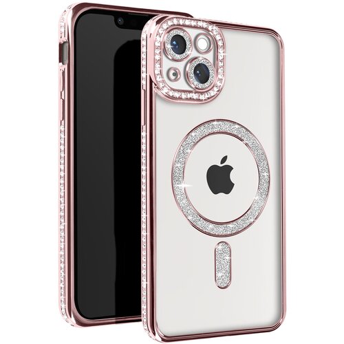 AVIZAR diamond case za iphone 13 zaščita magsafe contour strass, šampanjec roza, (5000010090) Cene