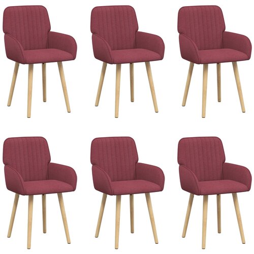 VidaXL Jedilni stoli 6 pcs Blago Vinorodna rdeča 56,5 x 50 x 87,5 cm, (5000296651) Slike