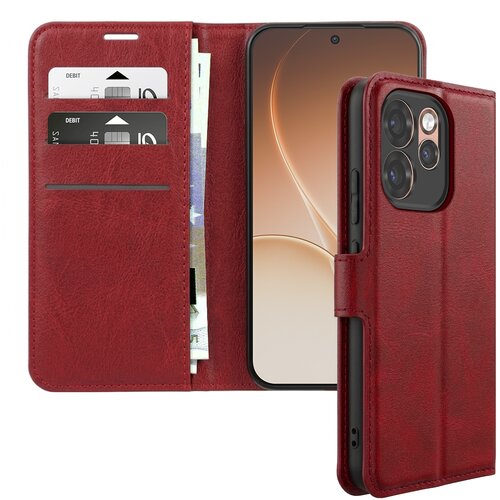AVIZAR Denarnica za Oppo Reno 15 Pro Pre&scaron;it učinek s funkcijo stojala, Rdeča, (5000275567) Cene