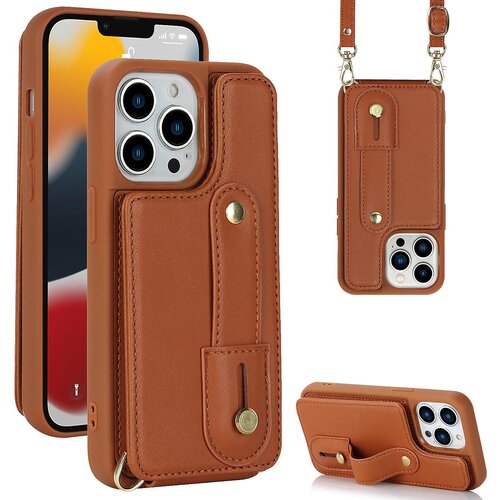 INORCO Za iPhone 12/12 Pro, ovitek za telefon, nosilec kartice, zapestnica, stojalo, PU usnje + ovitek za telefon TPU, (22033140) Slike