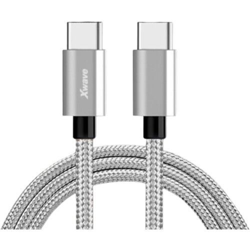 X Wave kabl USB-C na USB-C 2m, 3A, Sivi pleteni Cene