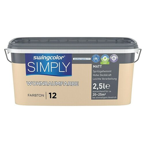 SWINGCOLOR Boja za zid Simply (Smeđa &amp;ndash; br. 12, Mat, 2,5 l) Slike