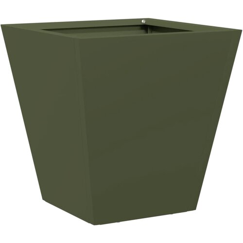 Maison Chic Vrtno korito - Greda - Cvetlični Lonec olivno zelena 30x30x30 cm jeklo, (21788913) Slike