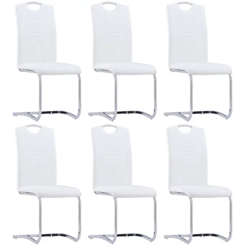  Konzolne blagovaonske stolice od umjetne kože 6 kom bijele