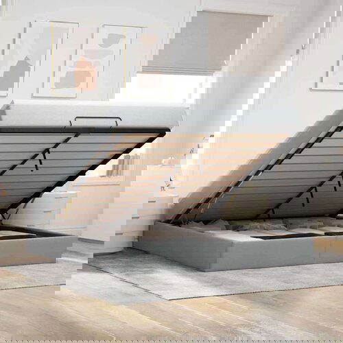 VidaXL Otomanski posteljni okvir z vzmetnico siv 180x200 cm blago Slike