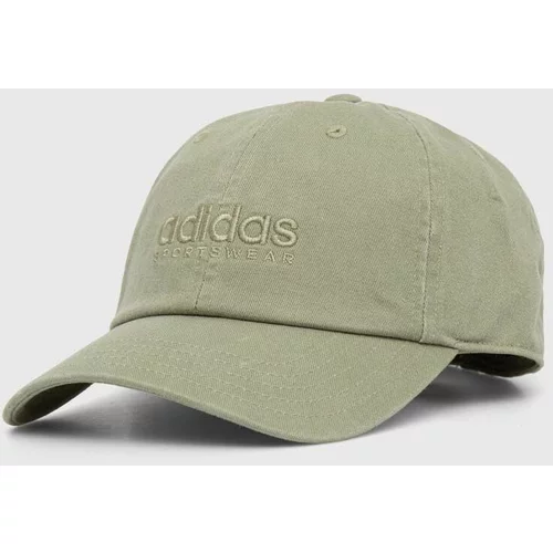 Adidas Bombažna bejzbolska kapa zelena barva, IY5418