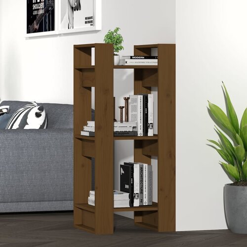 VidaXL knjižna omara/pregrada medeno rjava 41x35x91 cm trden les Slike