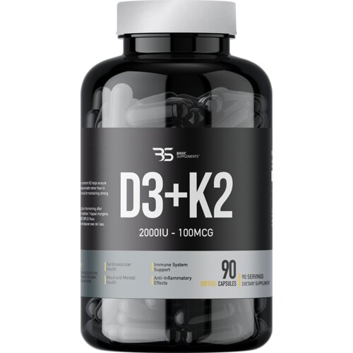 Basic Supplements Vitamin D3 + K2 Pro / 90 Softgel Capsule Cene