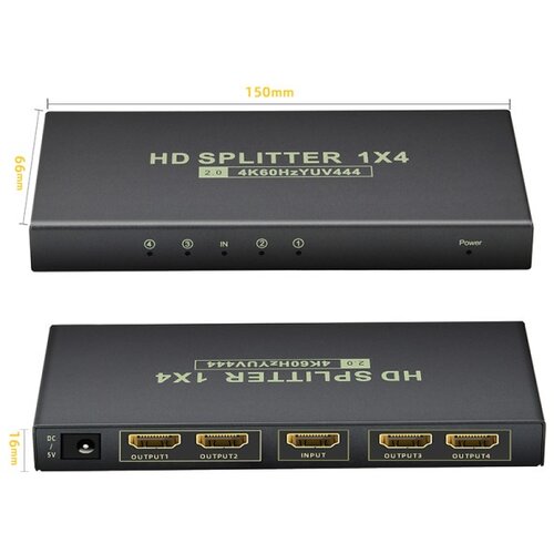 X Wave HDMI 2.0 Spliter 4Kx2K Active,1-in 4-out Cene