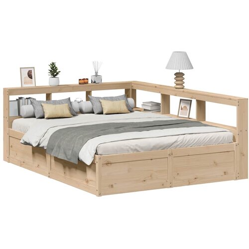 vidaXL Krevet s regalom za knjige bez madraca 140x200 cm od borovine Cijene