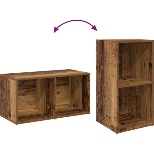  Set TV komoda s policom s pohranom 4 pcs Staro drvo 72 x 35 x 36.5 cm Slike