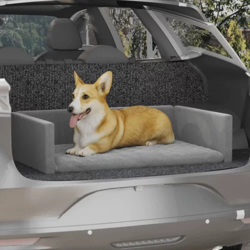  krevet za pse za prtljažnik svjetlosivi 110x70 cm izgled platna