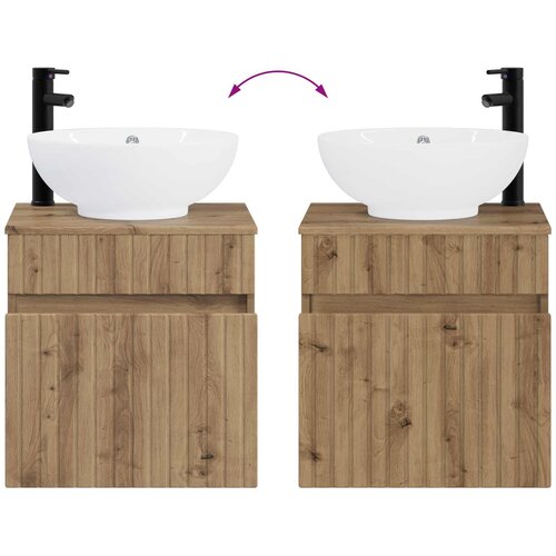  Umivaonik s policom za zid Hrast artisan 49 x 44,5 x 66,5 cm Slike
