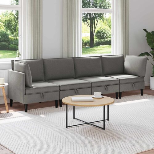  Set namje&scaron;taja za dnevni boravak 4 pcs Tamnosiva Tkanina Cene