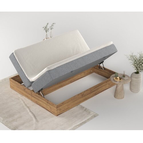 Maison de R&amp;ecirc;ve Siva/v naravni barvi boxspring postelja s prostorom za shranjevanje 180x200 cm Faro &amp;ndash; Slike