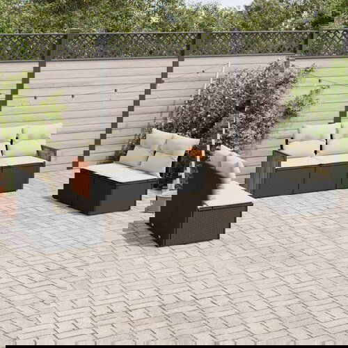 vidaXL 7-dijelni set vrtnih sofa od poliratana s jastucima crni Cijene