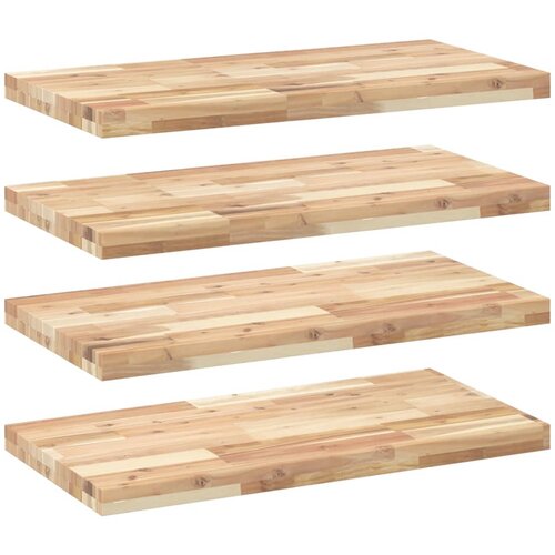 vidaXL Plutajuće police 4 kom 60x40x4 cm Neobrađeno puno drvo akacije - Prirodna 60 x 40 x 4 cm 4 1 Cene