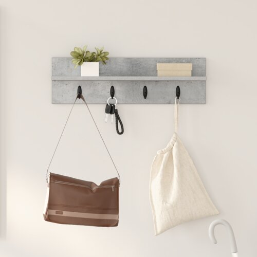 vidaXL Nadwyčajna obešalnik za plašče Betonsko siva 60 x 10.5 x 18 cm Cene