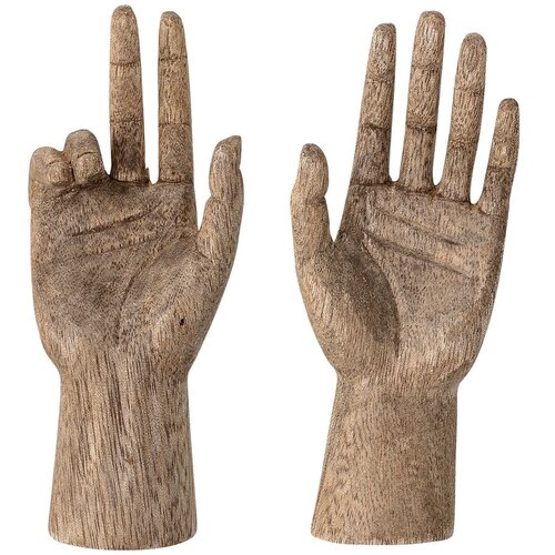 Bloomingville Komplet dveh kipcev iz mangovega lesa Teis Deco, vi&amp;scaron;ina 13 cm Slike