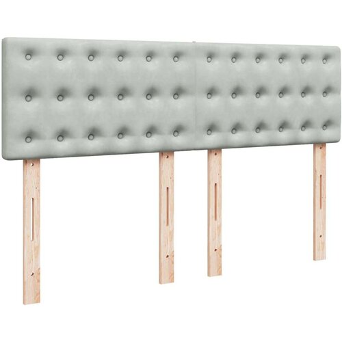 VidaXL Krevet s oprugama i madracem svjetlosivi 140x190 cm bar&amp;scaron;unasti Slike