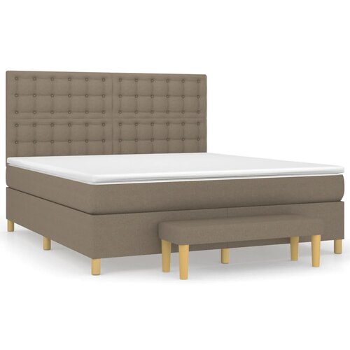 vidaXL Box spring postelja z vzmetnico taupe 180x200 cm blago, (21118436) Cene