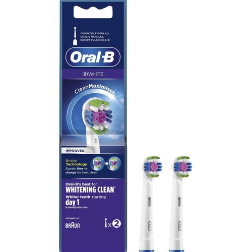 Oral-b 3D White Clean Maximiser Brush Heads 2 kom Bijelo Slike