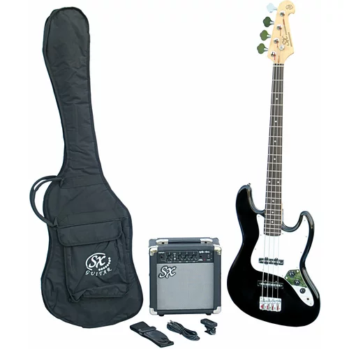 SX SB1 Bass Guitar Kit Črna
