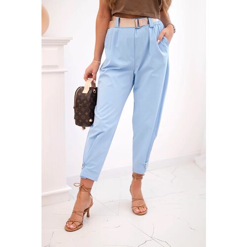 Kesi Włoski Summer Punto trousers with leg closure blue Slike