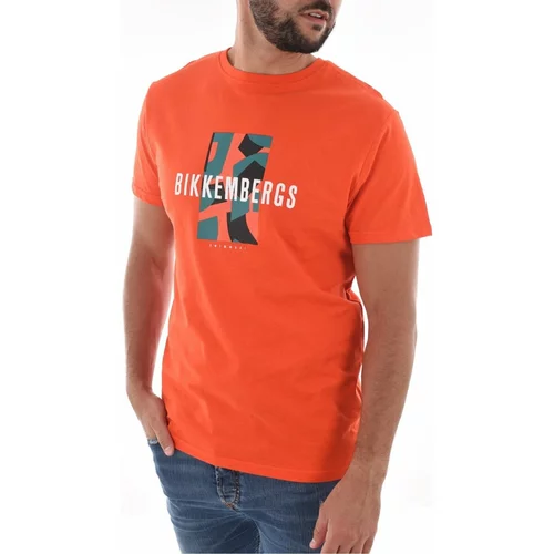 Bikkembergs Majice s kratkimi rokavi BKK3MTS03 Oranžna