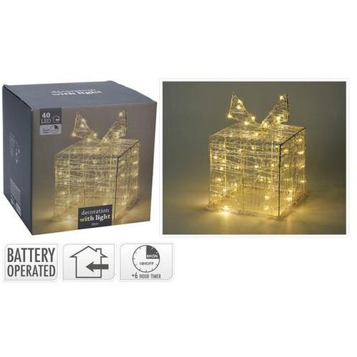 Dekorativna KUTIJA SA LED SVJETLOM 40LED 20CM Cijene