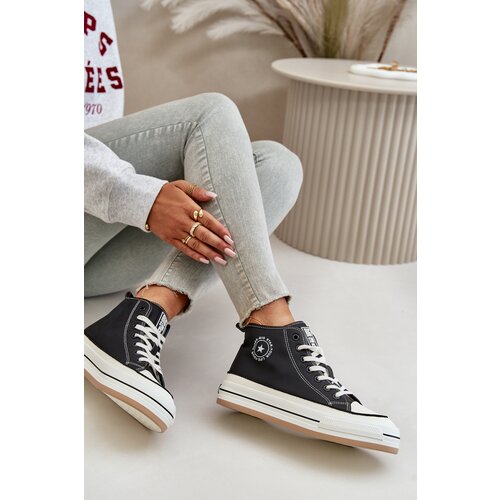 Big Star Insulated women&amp;#039;s sneakers on the eco leather black Slike