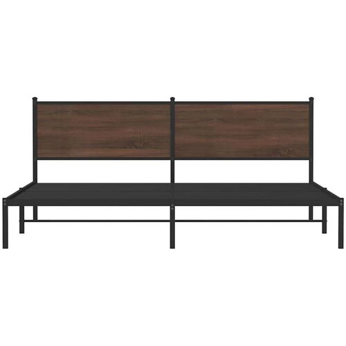 VidaXL Metalni okvir kreveta bez madraca smeđa boja hrasta 193x203 cm Slike