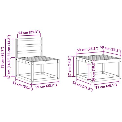  Set vanjskih sofa 5 kom. Bijela Čvrsto drvo akacije Slike