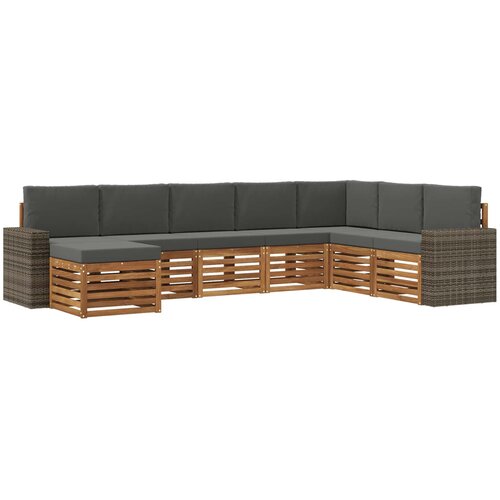 vidaXL Zunanja garnitura za sedenje 8 pcs Naravna in antracitna, (5000280872) Cene