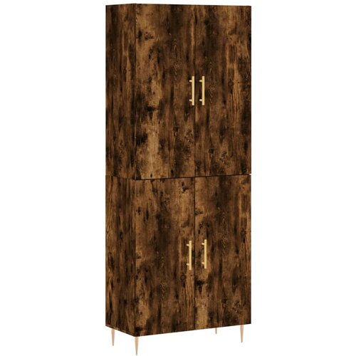 Maison Chic Visoka Komoda - Predalnik dimljen hrast 69,5x34x180 cm inženirski les, (21720860) Cene
