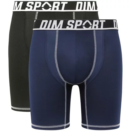 DIM SPORT LONG BOXER 2x - Men's sports boxers 2 pcs - black - blue