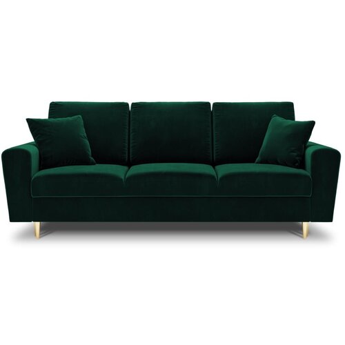 Cosmopolitan Design Zelena žametna raztegljiva sedežna garnitura s prostorom za shranjevanje 235 cm Kyoto &amp;ndash; Slike