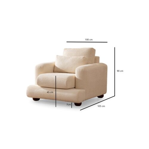 Atelier Del Sofa Fotelja River 105x90x100cm Bež Slike