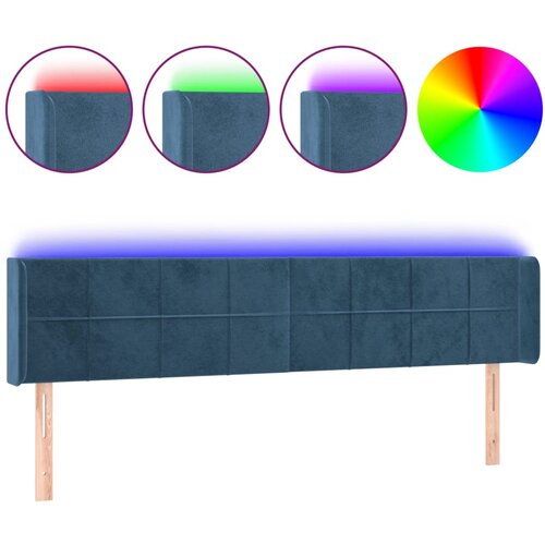 Maison Chic led posteljno vzglavje - vzglavna omarica - nočna omarica temno modro 163x16x78/88 cm žamet, (21708554) Slike
