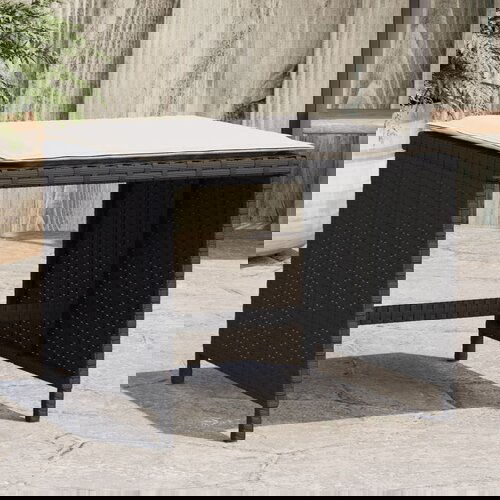 VidaXL Vrtni stolci s jastucima 4 kom crni 40x40x35 cm od poliratana Slike