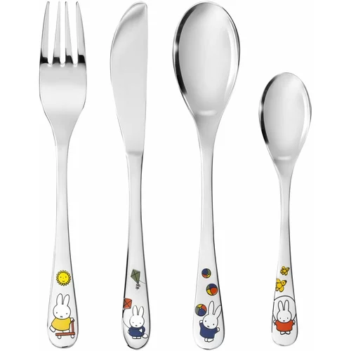 Zilverstad Otroški jedilni pribor iz nerjavečega jekla v srebrni barvi 4 ks Miffy –