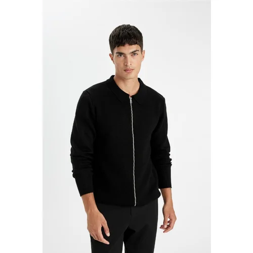 Defacto Standard Fit Polo Neck Cardigan