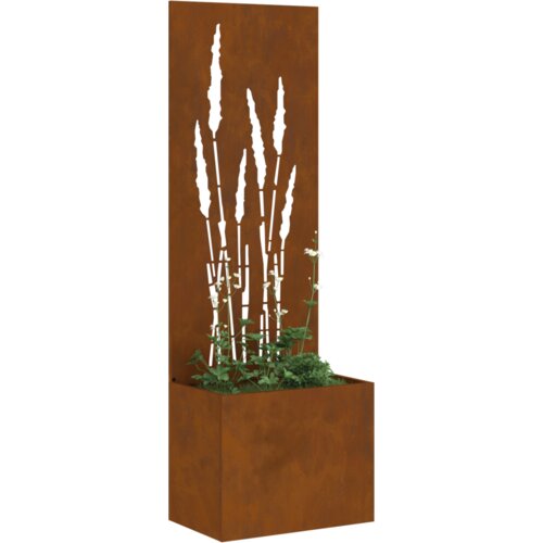 VidaXL Vrtni Sadič s Dekorativnom Pločom Rđa 50 x 140 cm Otporni čelik Slike
