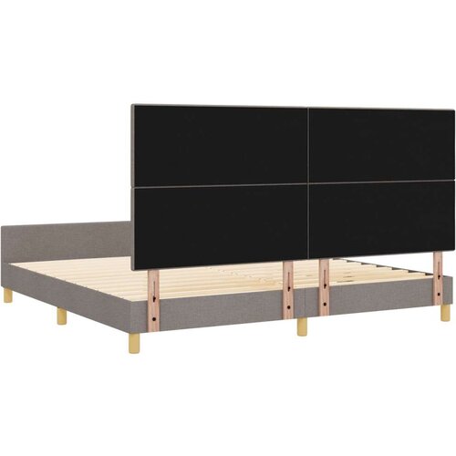  Smeđe-sivi krevet 200x200 cm od tkanine Slike