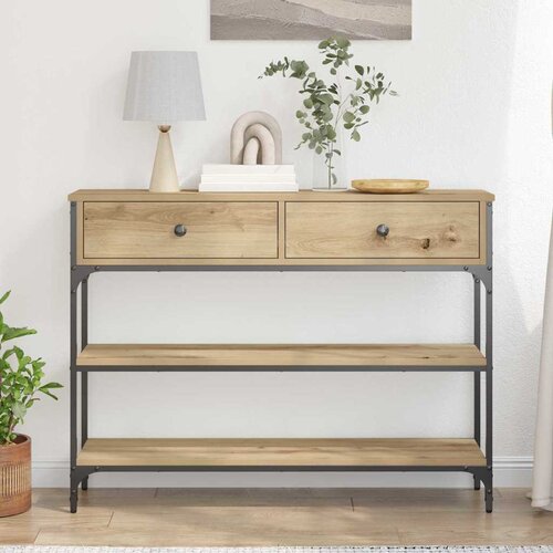  Konzolna stolica s ladicama Umjetnički hrast 100 x 25 x 75 cm Slike