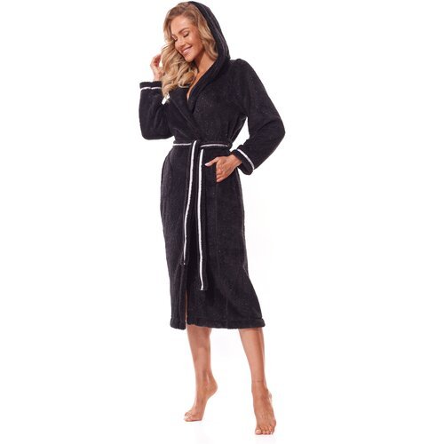 Ll Soft long bathrobe 2322 Black Cene