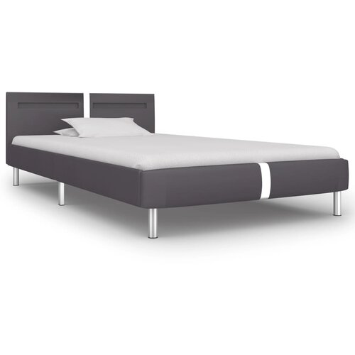Maison Chic Posteljni okvir - Enojna postelja - Postelja za odrasle LED sivo umetno usnje 90x200 cm, (21693842) Slike