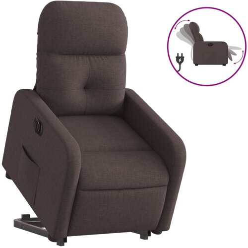 Maison Chic Električni naslanjač - Relax naslanjač s funkcijo vstajanja temno rjavo blago, (22062269) Cene